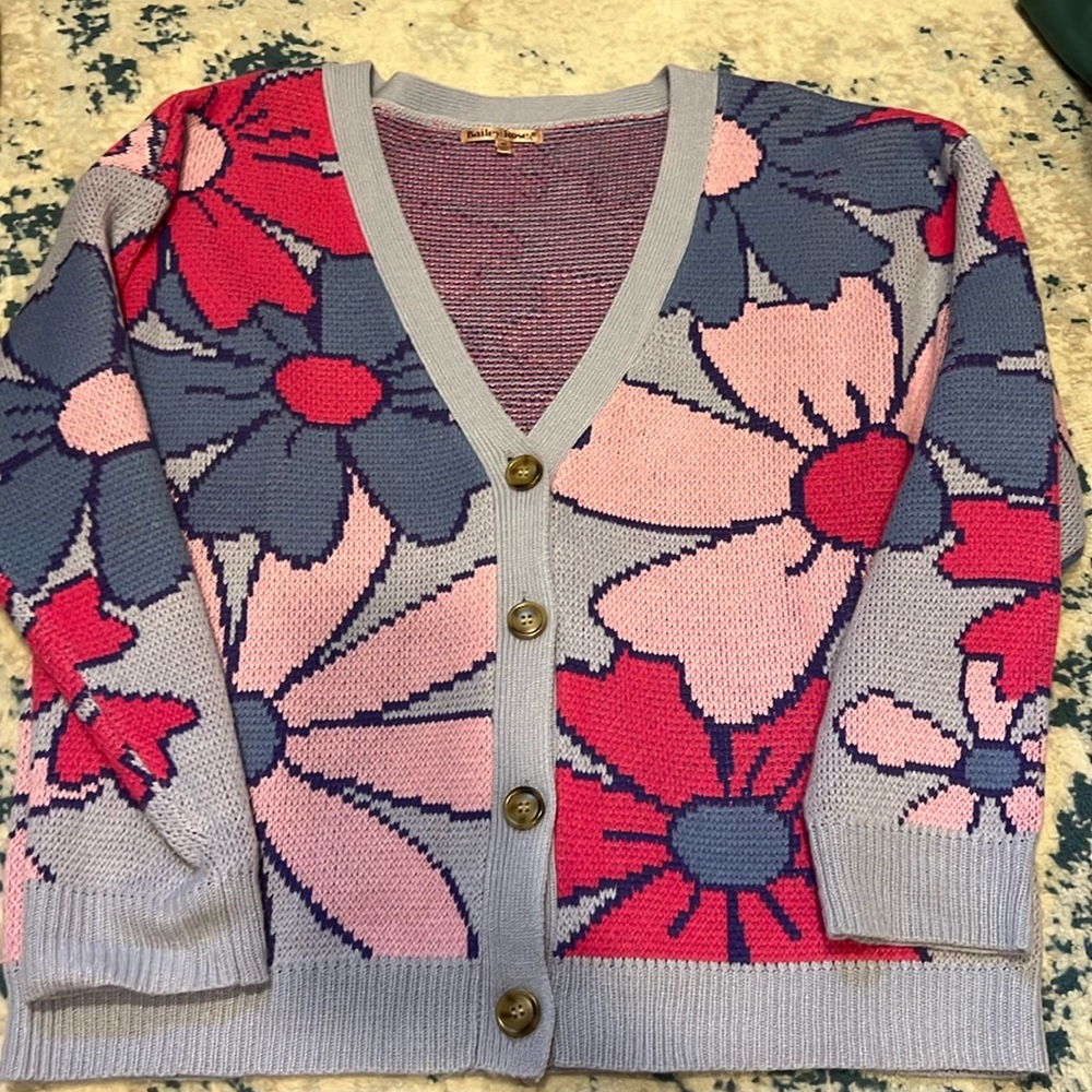 Bailey Rose Hayes Floral Oversized Button Down Cardigan